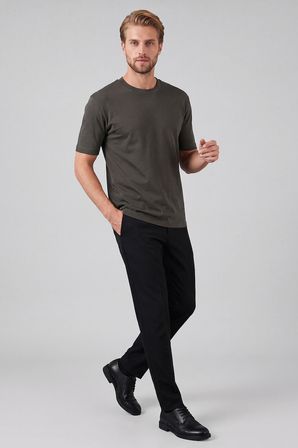 Buratti Pamuklu Relaxed Fit Bisiklet Yaka Basic T Shirt Erkek T SHİRT 5905884 KAHVE