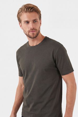 Buratti Pamuklu Relaxed Fit Bisiklet Yaka Basic T Shirt Erkek T SHİRT 5905884 KAHVE