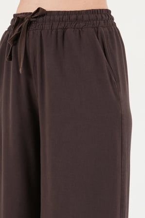 Lela Pamuklu Relaxed Fit Yüksek Bel Geniş Paça Pantolon Bayan PANTOLON 668YP5559 KAHVE