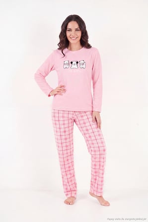 Lela Desenli Yumuşak Dokulu Kışlık Polar Pijama Takımı Kadın PİJAMA TAKIMI 6575031 PEMBE