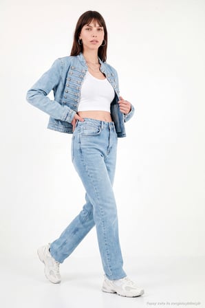 Lela Pamuklu Yüksek Bel Düz Paça Jeans Kadın KOT PANTOLON 7031007 MAVİ