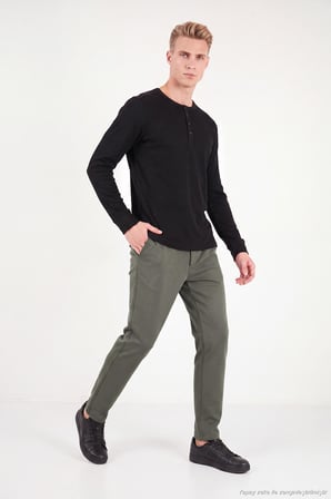 Buratti Regular Fit Düz Paça Bağlamalı Pantolon Erkek PANTOLON 6843700 HAKİ