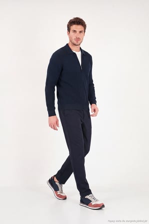 Buratti Regular Fit Düz Paça Bağlamalı Pantolon Erkek PANTOLON 6843700 LACİVERT