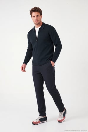 Buratti Regular Fit Düz Paça Bağlamalı Pantolon Erkek PANTOLON 6843700 LACİVERT