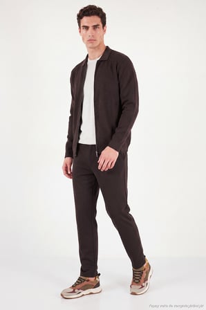 Buratti Regular Fit Düz Paça Bağlamalı Pantolon Erkek PANTOLON 6843700 KAHVE