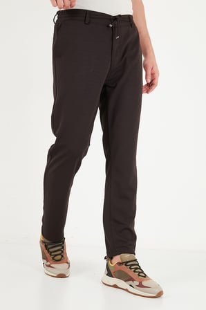 Buratti Regular Fit Düz Paça Bağlamalı Pantolon Erkek PANTOLON 6843700 KAHVE