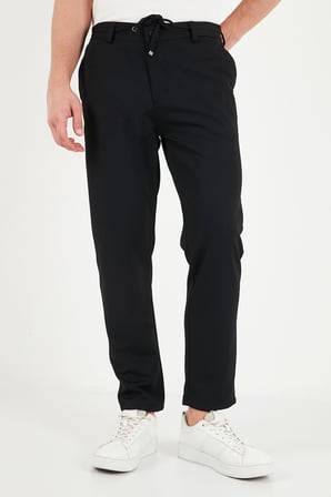 Buratti Regular Fit Düz Paça Bağlamalı Pantolon Erkek PANTOLON 6843700 SİYAH