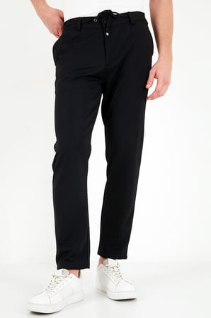 Buratti Regular Fit Düz Paça Bağlamalı Pantolon Erkek PANTOLON 6843700 SİYAH