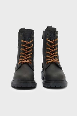 Harley Davidson Steven Logolu Fermuarlı Hakiki Deri Bot Erkek BOT 026M100065 CTN Black Baskılı Deri