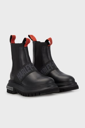 Harley Davidson Nefud Logolu Hakiki Deri Bot Kadın BOT 021Z100563 CTN Black Deri