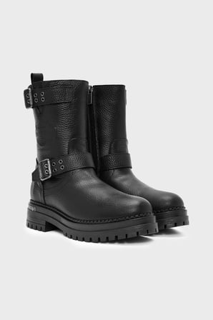 Harley Davidson Uptown Hakiki Deri Bot Kadın BOT 026Z100022 CTN Black Baskılı Deri