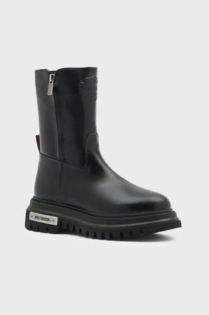 Harley Davidson River Fermuarlı Deri Bot Kadın BOT 026Z100026 CTN Black Deri