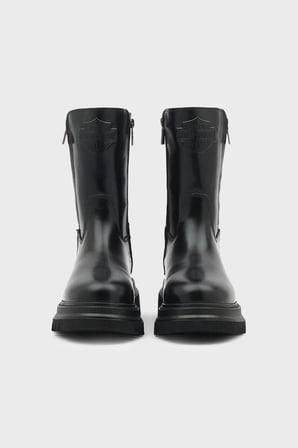 Harley Davidson River Fermuarlı Deri Bot Kadın BOT 026Z100026 CTN Black Deri