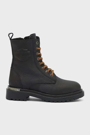 Harley Davidson Rebel Logolu Hakiki Deri Bot Kadın BOT 026Z100023 CTN Black Baskılı Deri