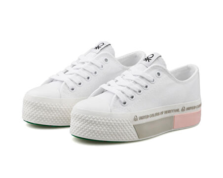 Benetton Bn 30934 Beyaz Pudra Kadın Günlük Ayakkabı BN-30934-BEYAZ-PUDRA Beyaz
