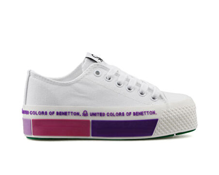 Benetton Bn 30934 Beyaz Lila Kadın Günlük Ayakkabı BN-30934-BEYAZ-LILA Beyaz