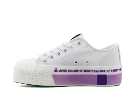 Benetton Bn 30934 Beyaz Lila Kadın Günlük Ayakkabı BN-30934-BEYAZ-LILA Beyaz