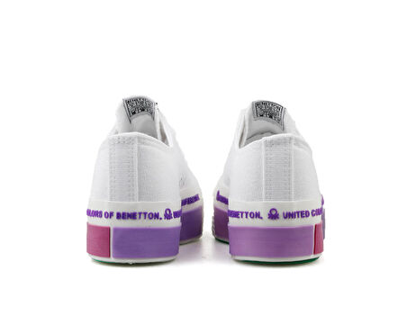 Benetton Bn 30934 Beyaz Lila Kadın Günlük Ayakkabı BN-30934-BEYAZ-LILA Beyaz