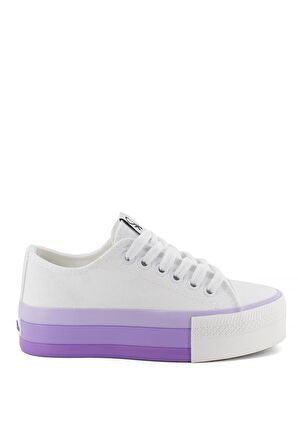 Benetton BN-30937 Kadın Spor Ayakkabı Beyaz - Lila