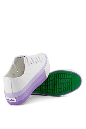 Benetton BN-30937 Kadın Spor Ayakkabı Beyaz - Lila