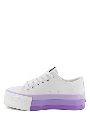 Benetton BN-30937 Kadın Spor Ayakkabı Beyaz - Lila