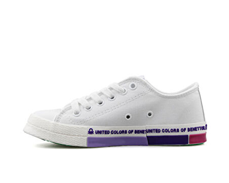 Benetton Bn 70017 Beyaz Lila Kadın Günlük Ayakkabı BN-70017-BEYAZ-LILA Beyaz