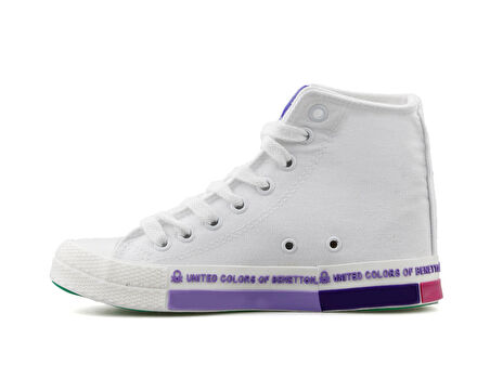 Benetton Bn70021 Beyaz Lila Kadın Günlük Ayakkabı BN70021-BEYAZ-LILA Beyaz