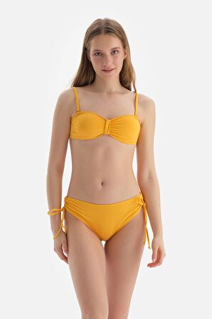 Sarı Straplez Bikini Üst