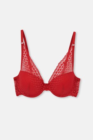 Eros Ersk1120 Ginger Dantelli Boş Cup Sütyen Takımı Kırmızı 95B