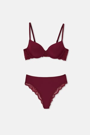 Eros Willow Dantel Detaylı Sütyen Takımı Bordo 95B Beden Kadın İç Giyim