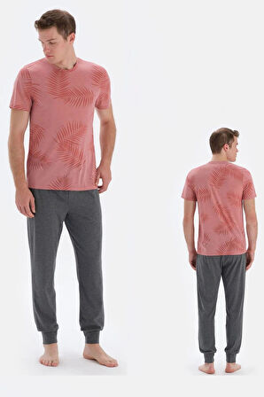 Eros 33062 Pamuklu Kısa Kollu Erkek Şortlu Pijama Takımı SOMON