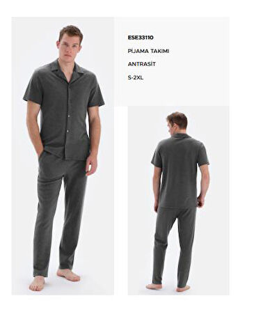 ESE33110 KISA KOL GÖMLEK PİJAMA TK.