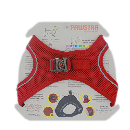 Pawstar Air-Mesh Red Köpek Göğüs Tasması