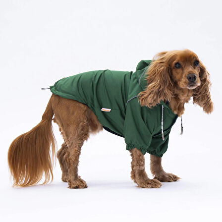 Pawstar Pluvia İçi Polar Küçük Irk Köpek Yağmurluğu Yeşil