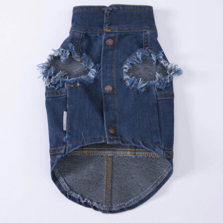 Pawstar Küçük Irk Köpek için Denim Yelek
