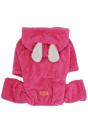 Pembe Tapeti Kedi Köpek Tulum Kedi Köpek Kıyafeti - S