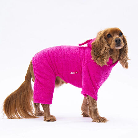 Pawstar Pembe Tapeti Peluş Küçük Irk Köpek Tulumu