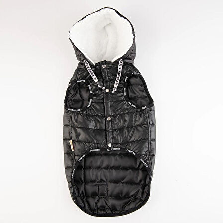 Pawstar Railway Siyah Su İtici Küçük Irk Köpek Yelek Yağmurluk