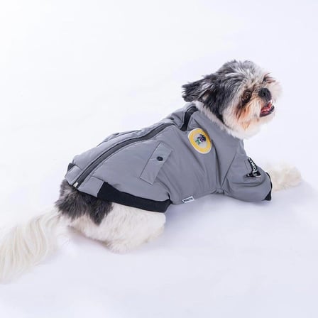 PawStar Astrodog Gri Reflektörlü Kumaş Yağmurluk Küçük ve Orta Irk