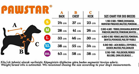 Pawstar Neon Orange Railway Vest Köpek Montu 2XLarge 38x43x58 cm