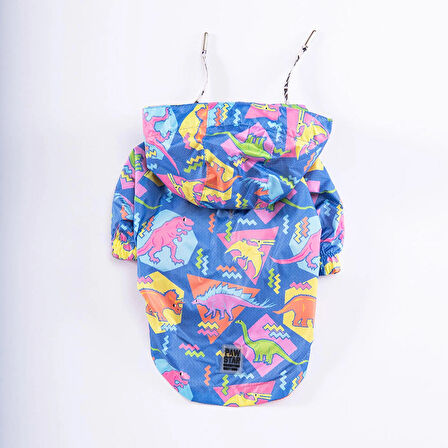 Pawstar Dinosaurum Fileli Su Geçirmez Orta-Büyük Irk Köpek Yağmurluğu