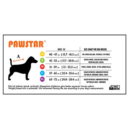 Pawstar Colombia Mavi Su Geçirmez Orta-Büyük Irk Köpek Pratik Yağmurluk