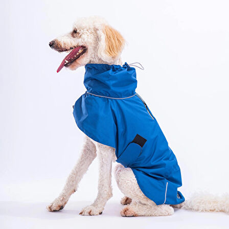 Pawstar Colombia Mavi Su Geçirmez Orta-Büyük Irk Köpek Pratik Yağmurluk