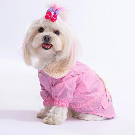 Pawstar Pink Brillante Su İtici Küçük Irk Köpek Yağmurluğu