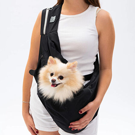 Pawstar Siyah Crossbody Küçük Irk Köpek Çapraz Taşıma Çantası Listeye Geri Dön