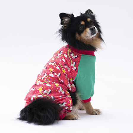 Pawstar Küçük Irk Köpek Pembe Unicorn Penye Tulum Pijama