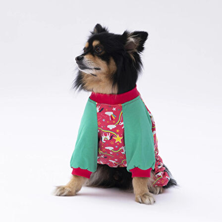 Pawstar Küçük Irk Köpek Pembe Unicorn Penye Tulum Pijama
