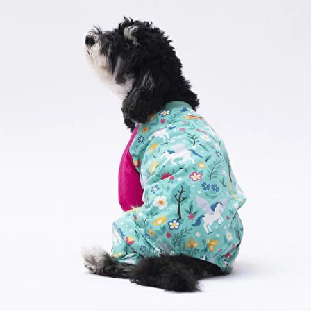 Pawstar Küçük Irk Köpek Mint Unicorn Penye Tulum Pijama