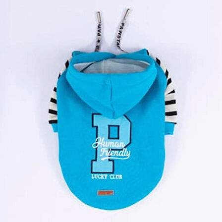Pawstar Turkuaz Lucky Club Polarlı Küçük Irk Köpek Sweatshirtü