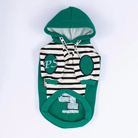 Pawstar Yeşil Lucky Club Polarlı Küçük Irk Köpek Sweatshirtü